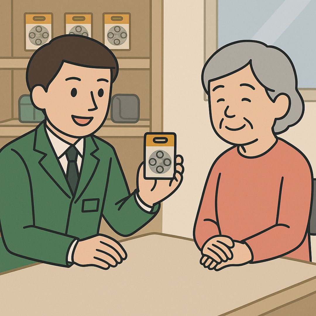 補聴器の電池交換・消耗品販売のイメージ